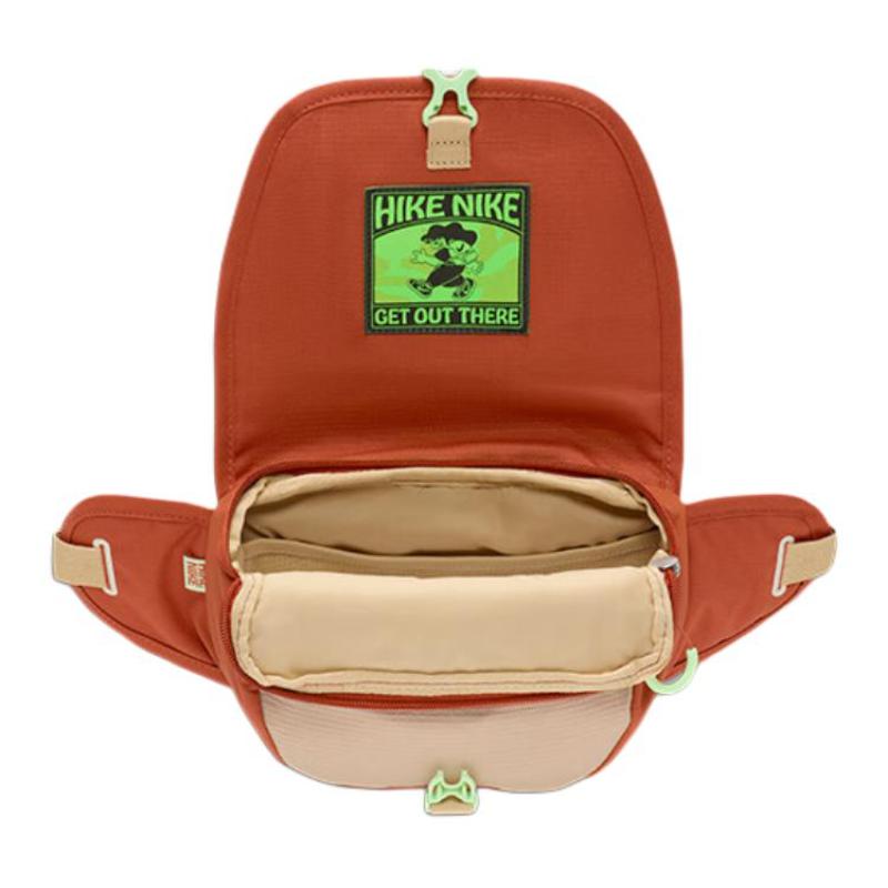 Nike Тканевая поясная сумка кроссбоди на одно плечо обычная женская оранжево-зеленая повседневная DJ9681-825