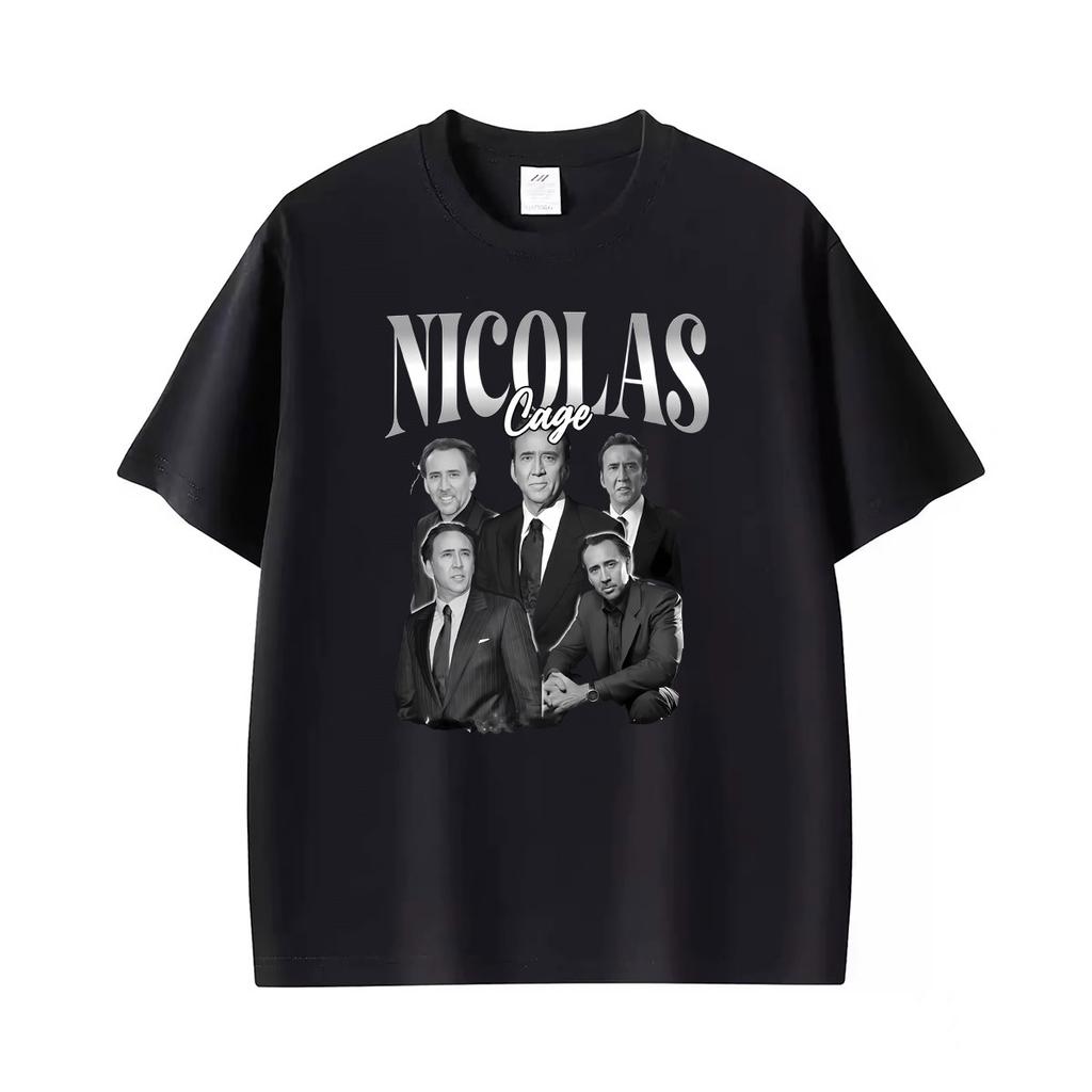 Nicolas Cage Noir Vintage Hollywood Actor T Shirt Unisexs Clothing Classic Hot Sale Short Sleeve Tshirts Fashion Comfort T Shirts