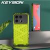 KEYSION Shockproof Armor Case for Xiaomi 14T Pro 5G Soft Silicone+PC Transparent Honeycomb Phone Back Cover for Xiaomi 14T 5G