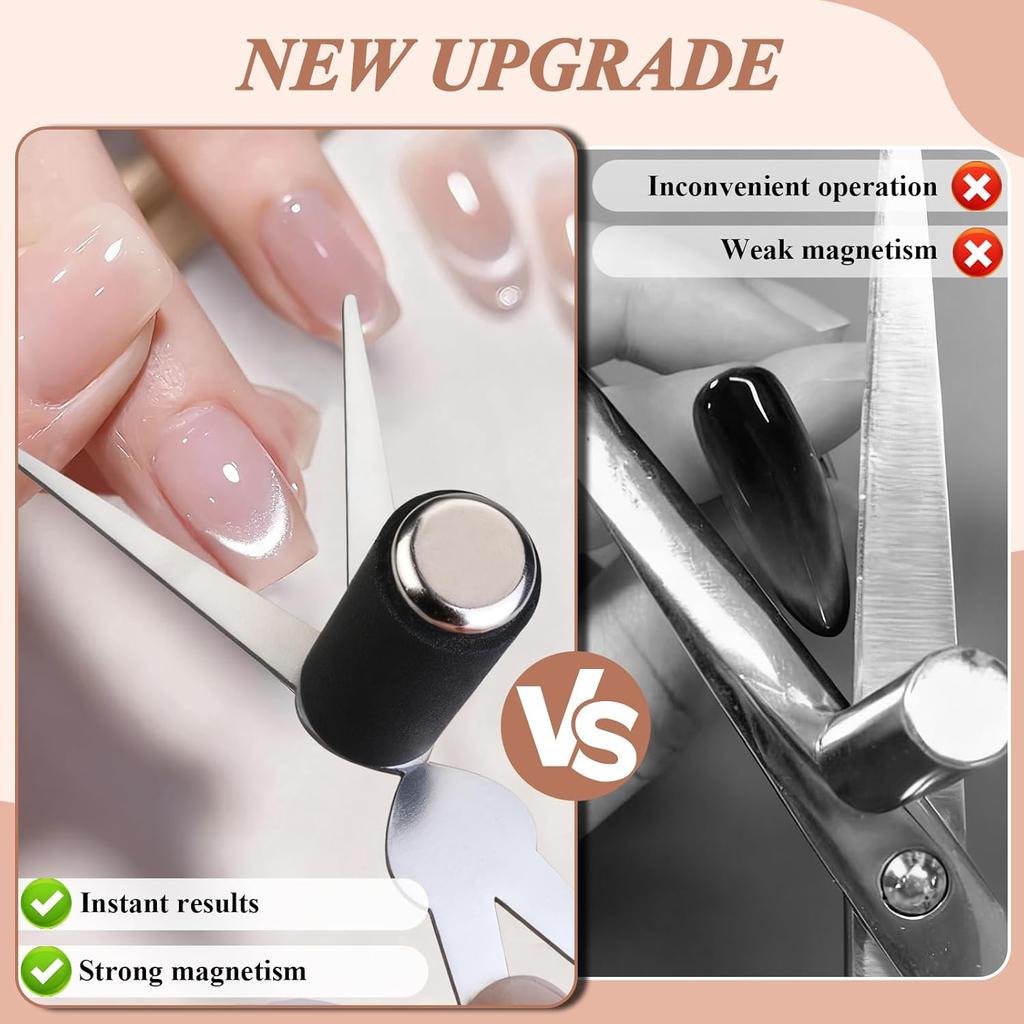3D Double Headed Nails French Shape Strong Cat Eye Magnet Nail Art Gel Polish Magnetic Effect Manicure Accessories Tools Set