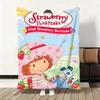 Cute Cartoon s-Strawberry S-Shortcake Throw Flannel Fluffy Soft Blanket Warm Skin-Friendly Throw for Sofa Bed Office Nap Winter