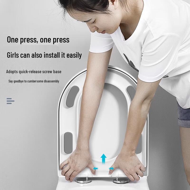 Универсальное сиденье для унитаза WUZORY с плавным закрыванием