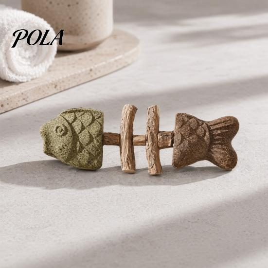 Lazy Cat Activity Enhancer Catnip Silvervine Toy, Natural Fishbone Shape Chew Kitten Toy Teething for Indoor Cats Enrichment Teeth Cleaning