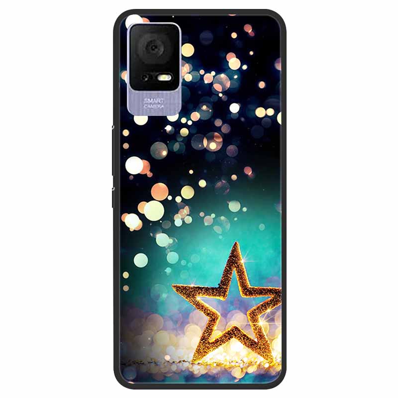 For TCL 405 / 406 / 408 / T506 Case Flower Marble Black Bumper Soft TPU Silicone Cover for TCL 408 405 Phone Cases Lovely Capas