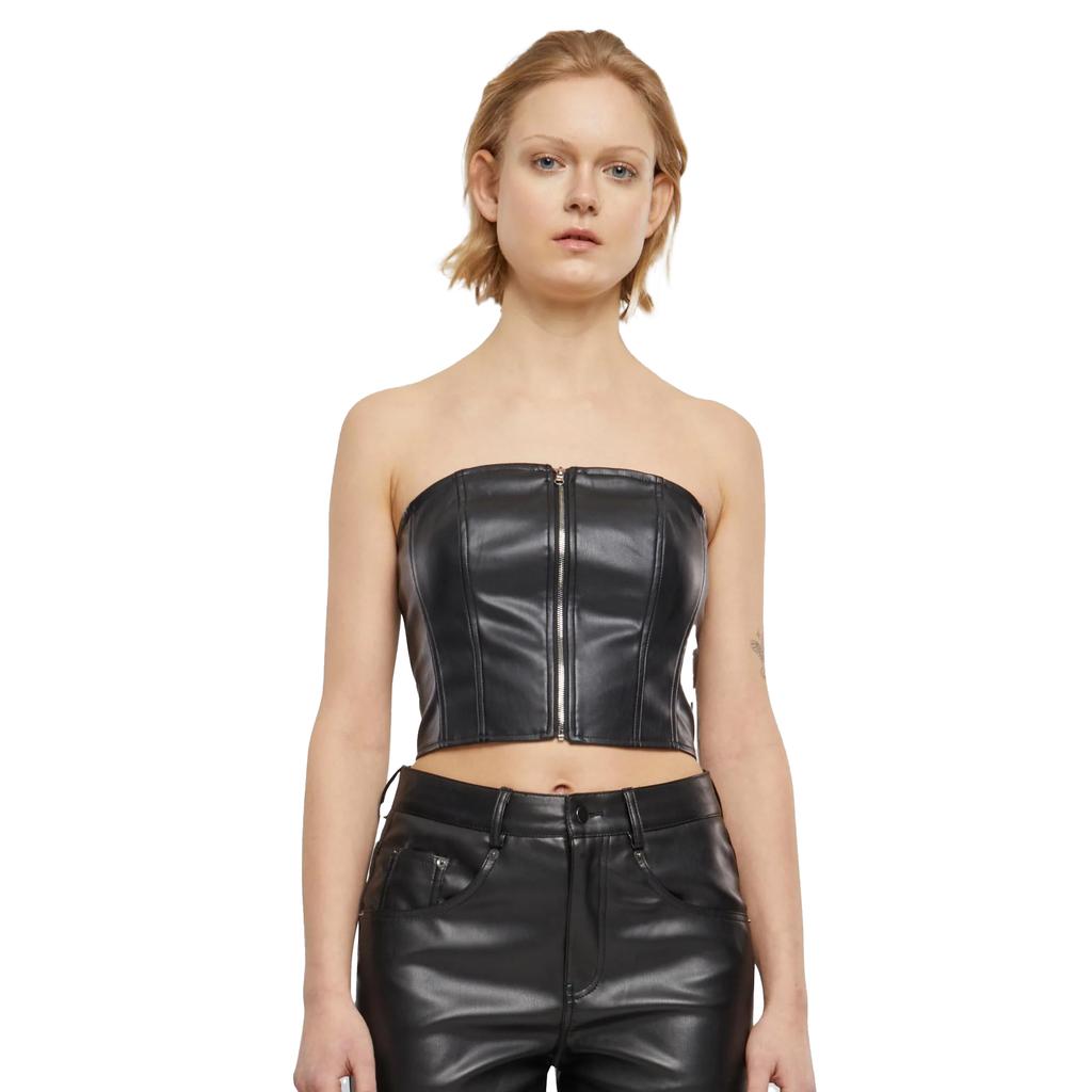 Urban Classics Womens/Ladies Synthetic Leather Bandeau Top