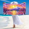 Mount Fuji Cherry Blossoms Print Beach Towel, Large Soft Quick Dry Towel for Beach Camping Swimming