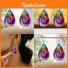 Colored Fashion Pattern Water Droplet Shaped Women Acrylic Earrings For Daily