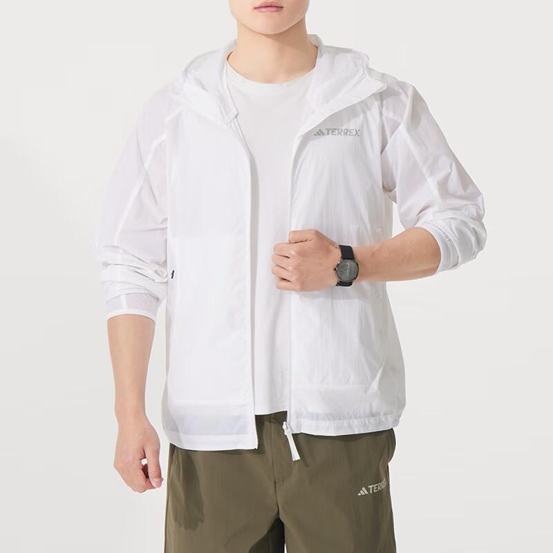adidas Terrex Training Беговая тканая куртка с капюшоном мужская куртка белая JD3506