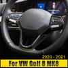 Для Volkswagen VW Golf 8 MK8 2020 2021 ABS Carbon Car Рулевое колесо Кнопка Крышка Отделка Рамка Декоративная Наклейка Аксессуары