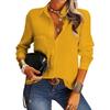 Сплошная женская одежда, весенне-летняя модная рубашка с длинными рукавами и лацканами, элегантная повседневная рубашка