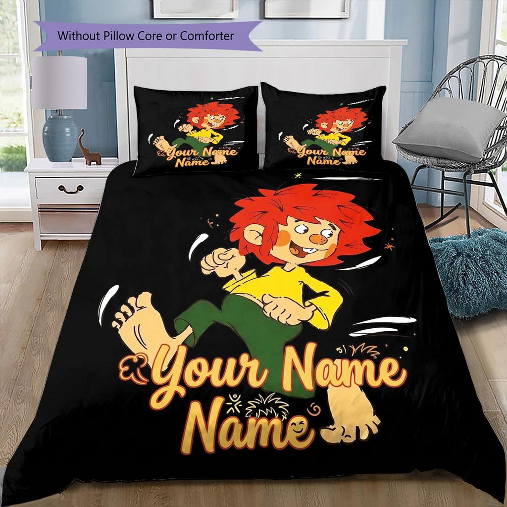 Adventure Hairland Custom Name Pattern Bedding Quilt Set Quilt Cover Pillowcase Home Birthday Gift(1 * duvet cover + 2 * pillowcase, without core)