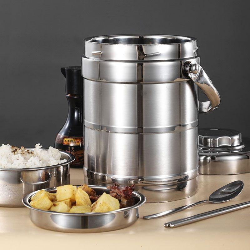 Двухслойный изотермический ланч-бокс из нержавеющей стали - Ланч-бокс большой вместимости для взрослых