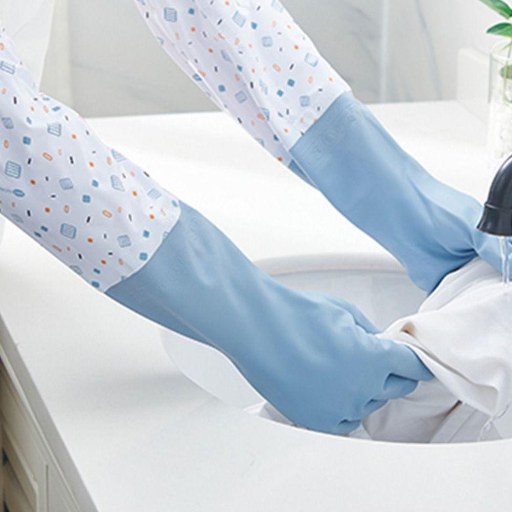 Velvet Winter Cleaning Gloves Latex Housework Gloves Warm Rubber Dish Washing Gloves  Kitchen