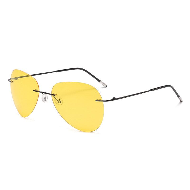 Новые желтые поляризационные солнцезащитные очки ночного видения без оправы для женщин и мужчин, ультралегкие солнцезащитные очки для рыбалки, солнцезащитные очки для вождения, индивидуальные солнцезащитные очки Uv400