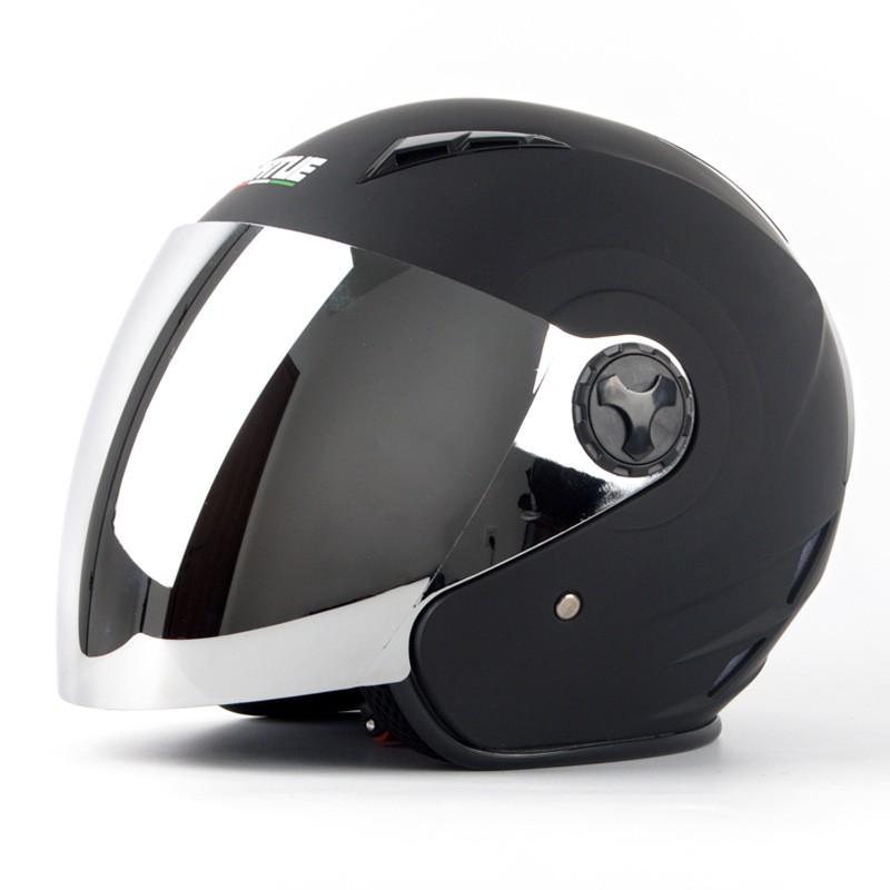 VIRTUE Open Face Motorcycle Helmet Men Women ABS Shell Half With Removable Visor Lightweight Safety Gear