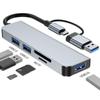 5-IN-2 USB A & USB C Hub Type-C Docking Station Multiport Adapter USB 3.0 Fast Data Transfer SD TF