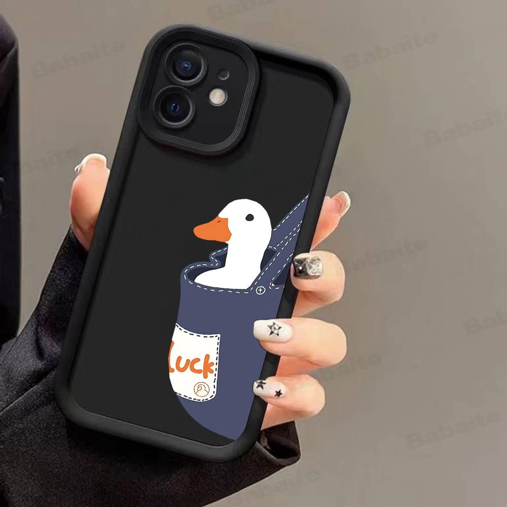 Мультяшный чехол для телефона с уткой и гусем для iPhone 17e 17 16e 16 15 14 13 12 11 Air Pro Max Mini XR XS X 7 8 6 6s Plus Мягкая задняя крышка из ТПУ