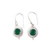 Green Onyx Gemstone 925 Sterling Silver Jewelry Handmade Women Earrings 1.43" EE-117-13