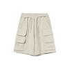 Li Ning X Jackie Chan Collaboration Sports Lifestyle Series Multi-Pocket Solid Color Loose Sports Shorts Men shorts Oatmeal-Gray AKSR685-2