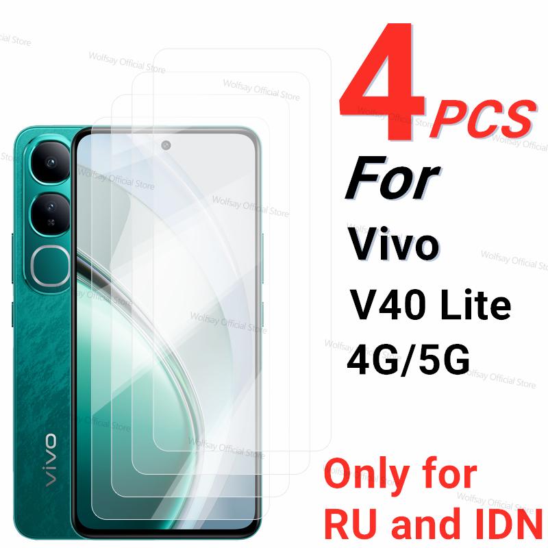 2/4 шт. Защитное стекло для экрана Vivo V40 Lite Закаленное стекло Пленка для Vivo V40 Lite Полный клей Защитное стекло для телефона для Vivo V40 Lite