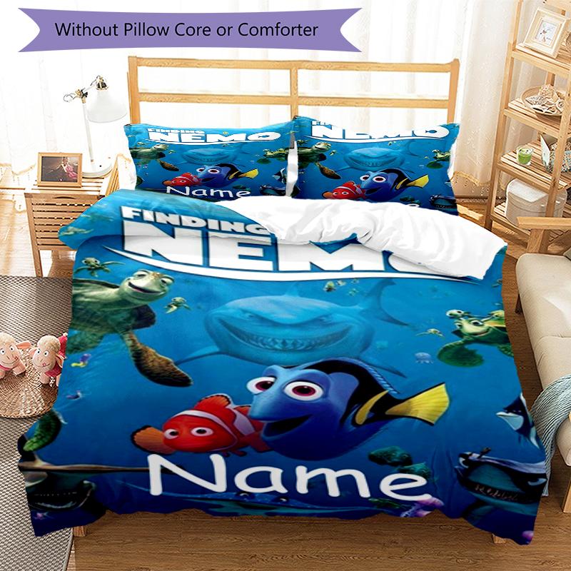 3Pcs Custom Name Nemo Bedding Set Duvet Cover Closure Includes 1Duvet Cover 2Pillowcases Soft And Comfortable For All Seasons