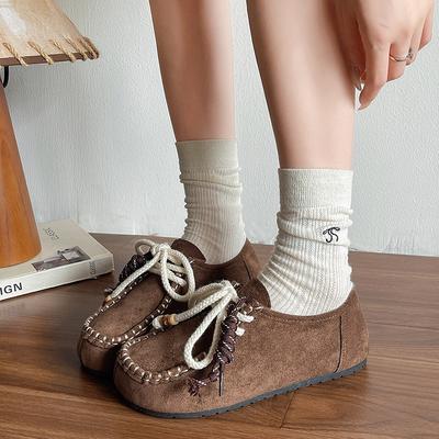 Женские туфли Мэри Джейн из нубука, плоские кожаные туфли, кожаные туфли-лолиты, женская обувь для ходьбы, Chaussure Femme, Zapatos De Mujer