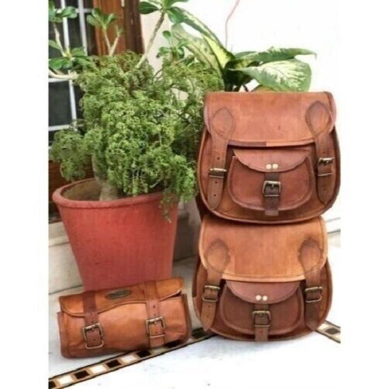 Комбинированное мотоциклетное седло из козьей кожи, 3 сумки, седельная сумка, 3 боковые сумки