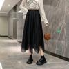 Летняя женская сетчатая юбка-пачка неправильной формы, длинная юбка-миди для вечеринки, корейская модная женская эластичная фатиновая юбка с высокой талией