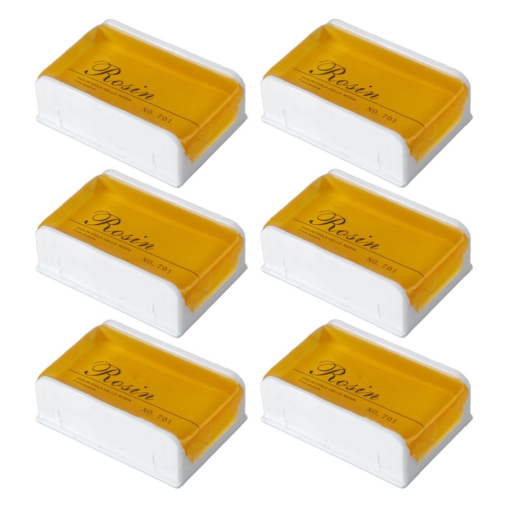6Pcs Violin Rosin Bow String Rosin Instrument Accessory Low Dust Universal for Viola Cello Yellow