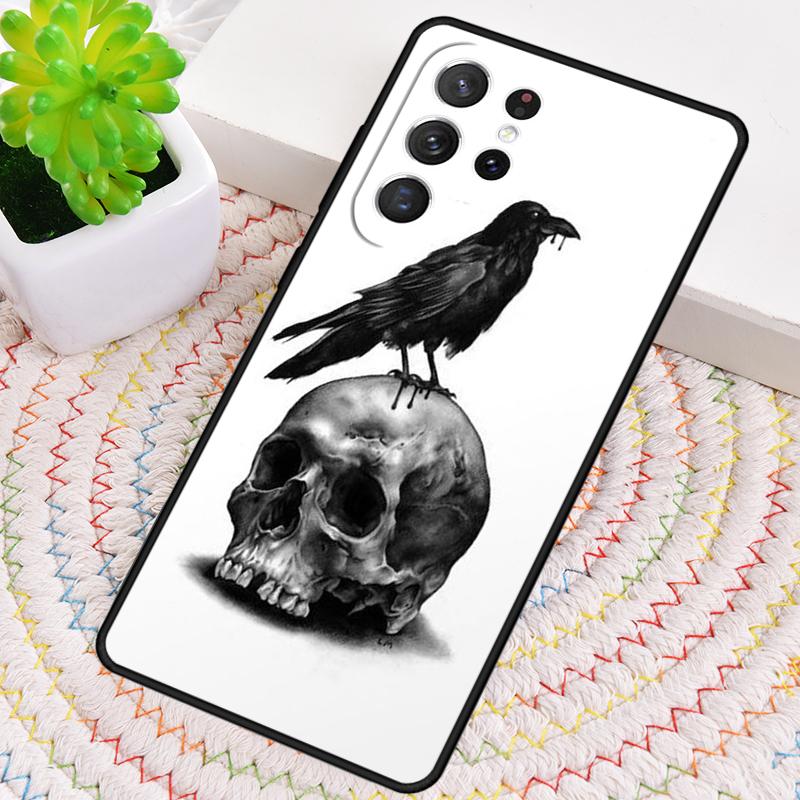 Чехол для телефона с узором Череп Ворона для Samsung Galaxy note 10 pro S26 S25 S24 S23 S22 Ultra Plus S21 FE S20 Ударопрочный Чехол
