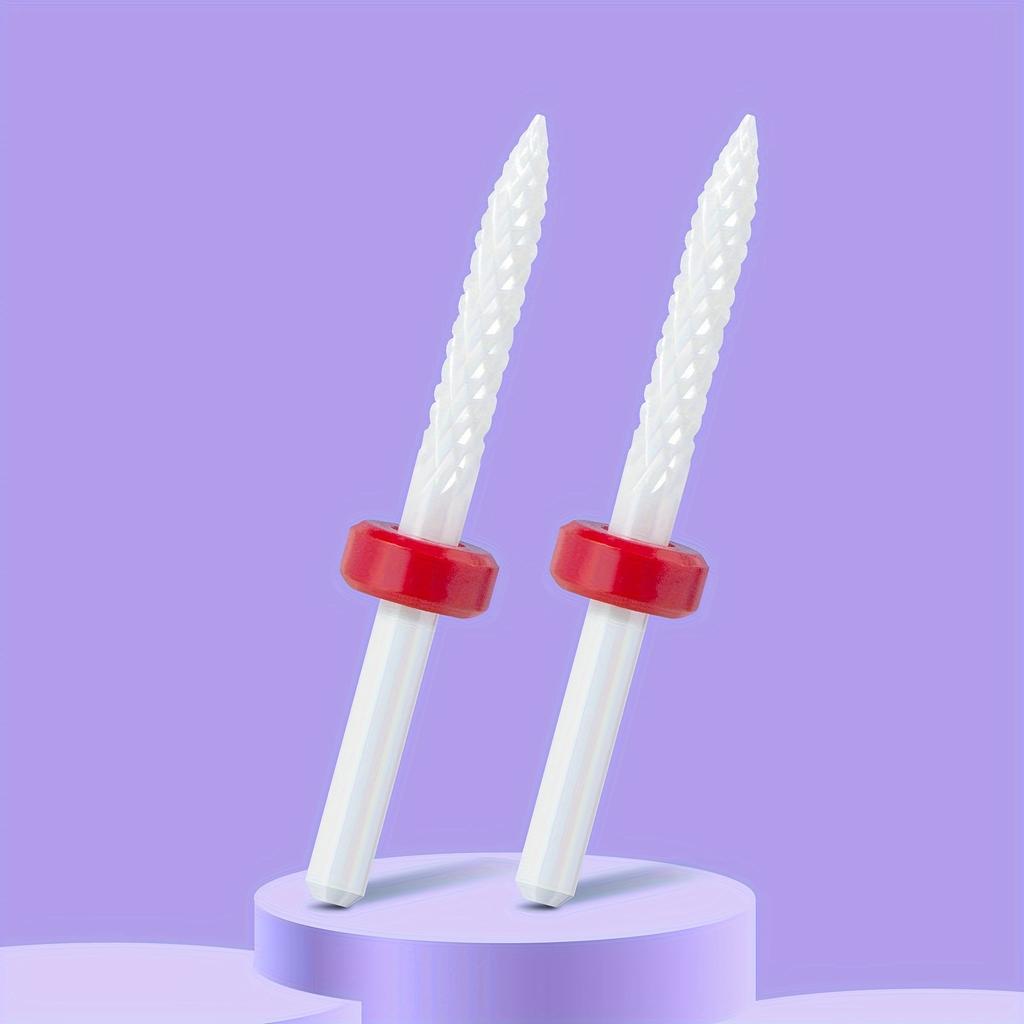 2 ШТ. Фрезы из карбида вольфрама для ногтей, для снятия гель-лака, 3/32 дюйма, пилки для ногтевого искусства, фреза для кутикулы, для маникюра и педикюра