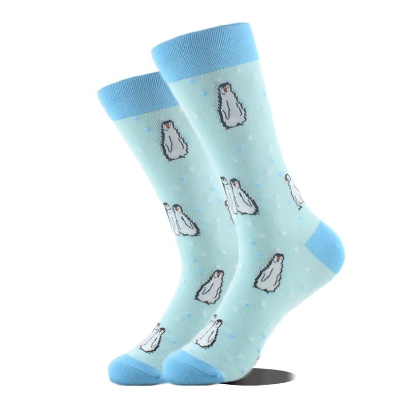 Happy Funny Socks Men Animal Lion Sloth Shark Crazy Design Sokken Unisex Novelty Violin Carrot Crew Skateboard Calcetines Hombre