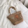 Rattan Straw Woven Bag Women Basket Tote Fashion Summer Beach Large Purse