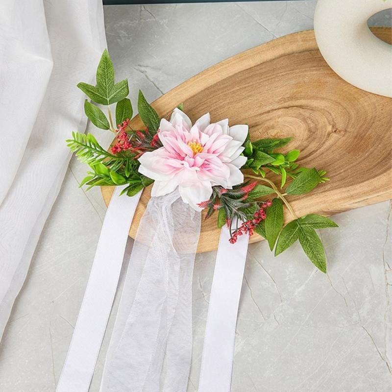 Wedding Ceremony Chair Back Flowers Elegant Wedding Chair Back Flower Embellishment Decorative Flowers for Aisle