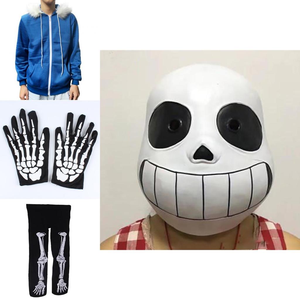 Исключительный Костюм-Худи для Косплея Санса из Игры Undertale с Универсальной Маской и Аксессуарами