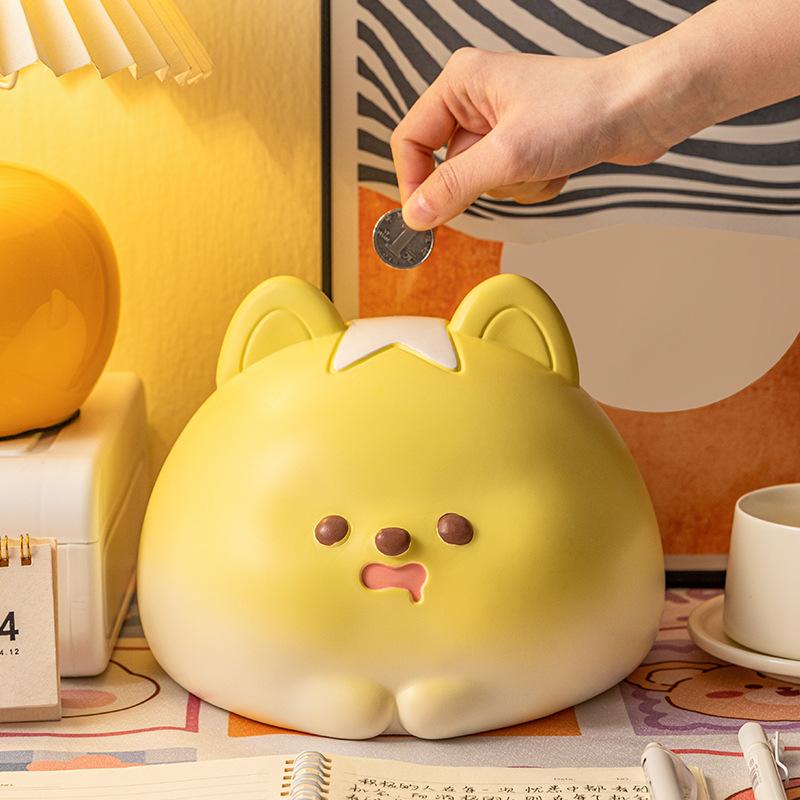 Креативная мультяшная копилка в виде собаки-хлеба, которую можно вносить и снимать, детская симпатичная резиновая большая копилка, подарок на открытие школы