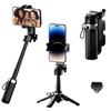 3-in-1 Phone Tripod Stand with Detachable Remote Bluetooth Selfie Stick  Livestreaming Photography