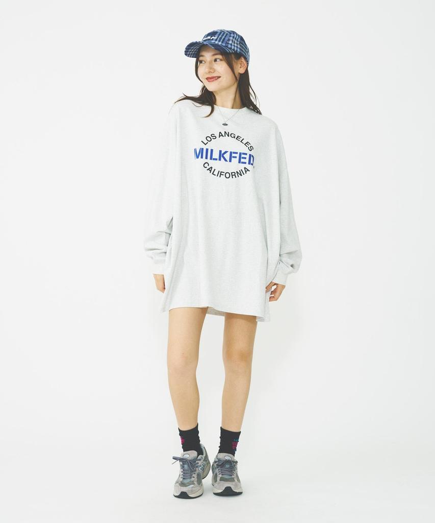 Milkfed Oatmeal Circle Logo Super Big Top Women's L/S T-Shirt