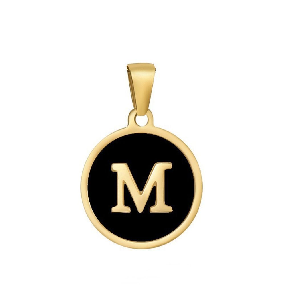 6Pcs DIY Letter Pendant Y2K Jewelry Making Charm Round Stainless Steel Pendant  Jewelry Accessories