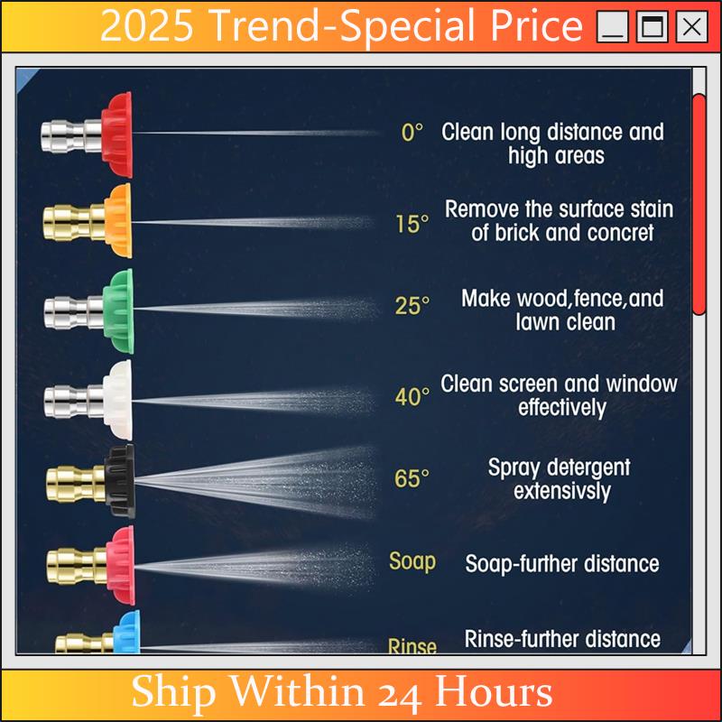 The New 3Sets 7Pcs Pressure Washer Nozzle Set,4000 PSI Power Washer Nozzle Tips With Nozzle Holder,1/4Inch Quick Connect, 2.5GPM