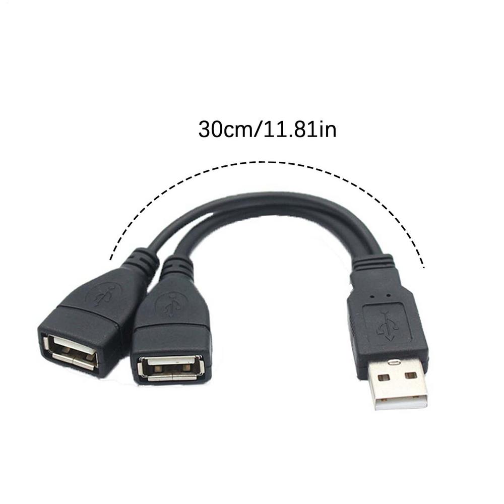 30см USB 2.0 Разветвитель Y-образный Кабель 1 Штекер на 2 Гнезда Удлинитель Адаптер Питания Конвертер Для ПК Передача Данных Зарядка