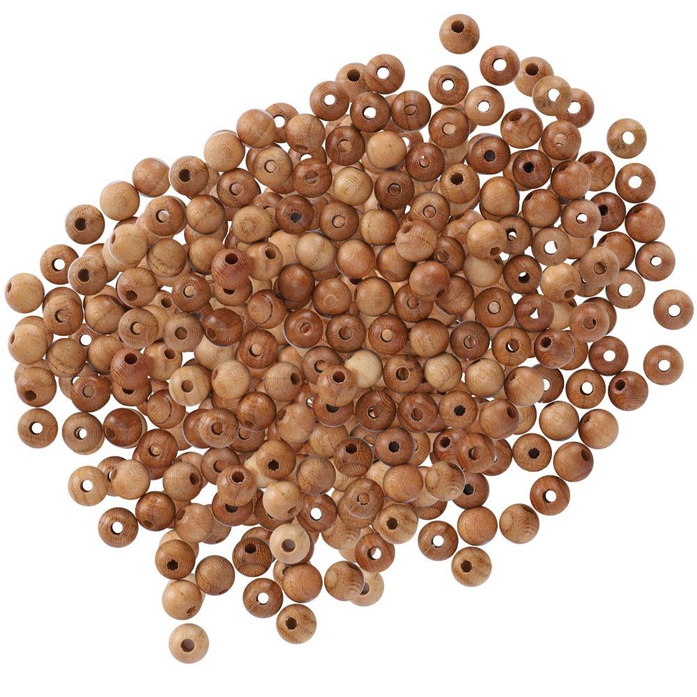 200pcs Round Peach Wood Beads Polished Finish DIY Beads Beads Craft Beads Necklace Making