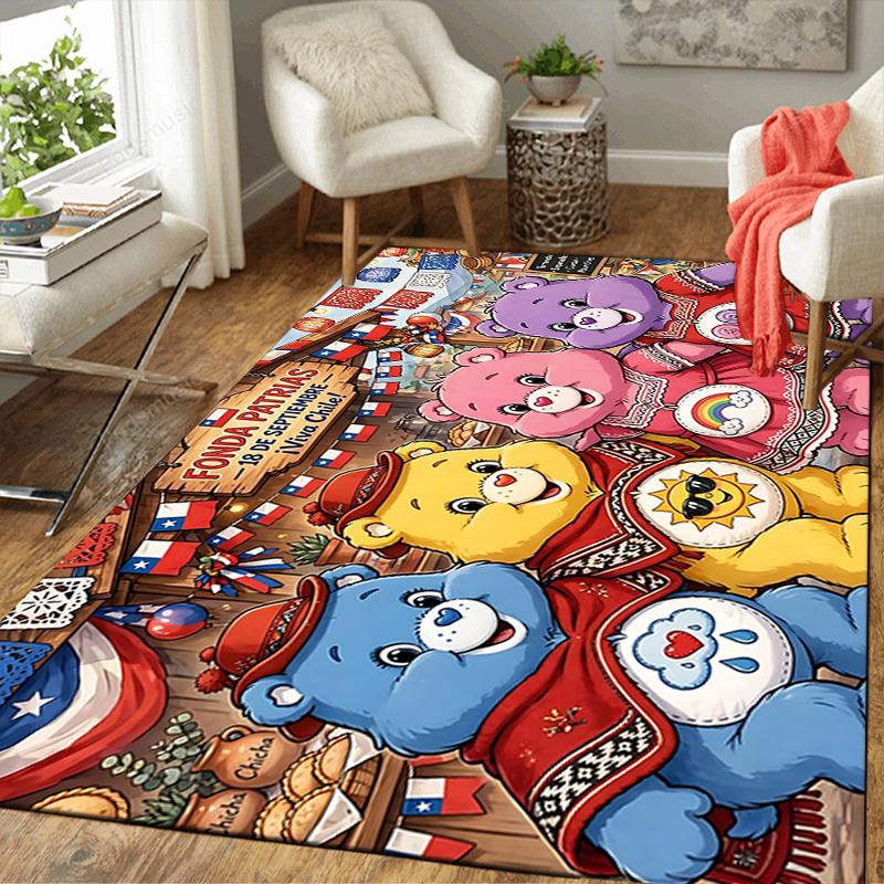 1Pc Colorful Bears Celebration Rug Office Carpet Indoor Outdoor Doormat Nonslip Soft Living Room Christmas Halloween Gift D922182
