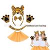 Tiger Costume Headband Set - 3D Animal Performance Hairband for Halloween