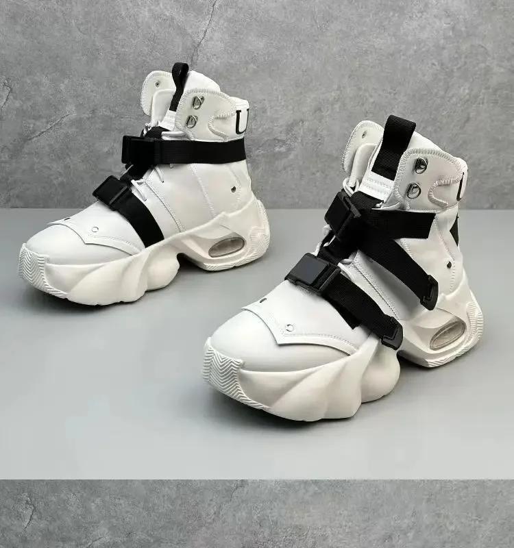 Fashion High Top Casual Trendy Men's Shoes 2024 New Men's Thick Soled Height Increasing Fashionable Versatile Sports Shoes Sneakers