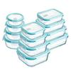 High Borosilicate Glass Lunch Bento Box Microwave Heatting Bento Box Snacks Fruit Sealed Insulation Box Square Lunch Picnic Box