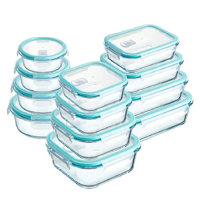 Высококачественный боросиликатный стеклянный ланч-бокс Bento Box для микроволнового разогрева Bento Box для закусок Фрукты Герметичная теплоизоляционная коробка Квадратный ланч-бокс для пикника