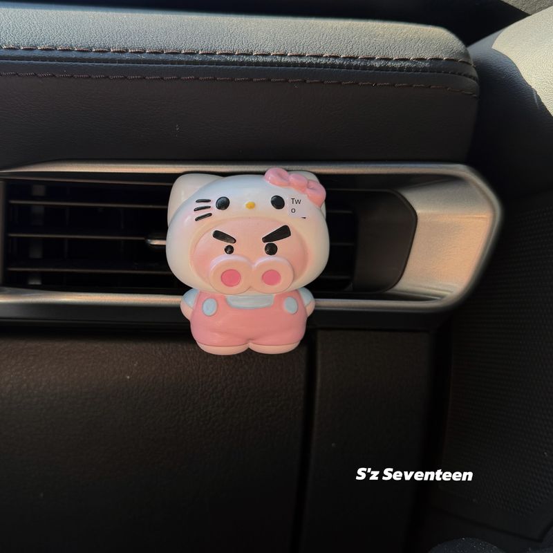 Cute Cartoon Kitty Car Air Vent Clip Aroma Diffuser Stone, Gift for Best Friend's New Car Decoration