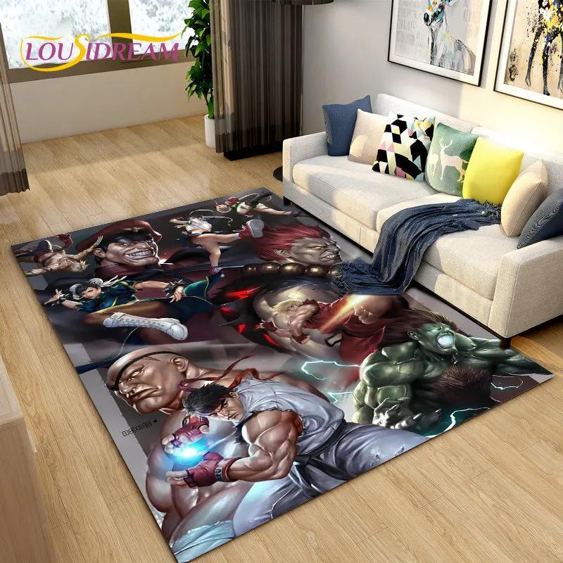 Коврик Street Fighter в стиле ретро, коврик для геймера, коврик для гостиной, спальни, диван, коврик для украшения, детский нескользящий напольный коврик