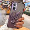 Чехол-подставка с градиентным блеском и бабочкой для OPPO A35 A93 A96 A97 A55 A56 A57 A17 A9 A5 A57 A58 A72 Realme C53 C35 C33 C31 Reno 6 7 8 9 10 11 12 Pro